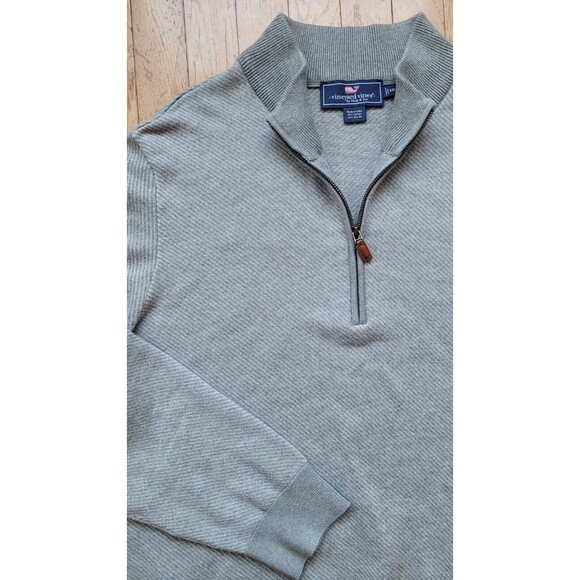Vineyard Vines Men's Quarter Zip Sweater Gray Size XXL 2XL - Picture 2 of 5